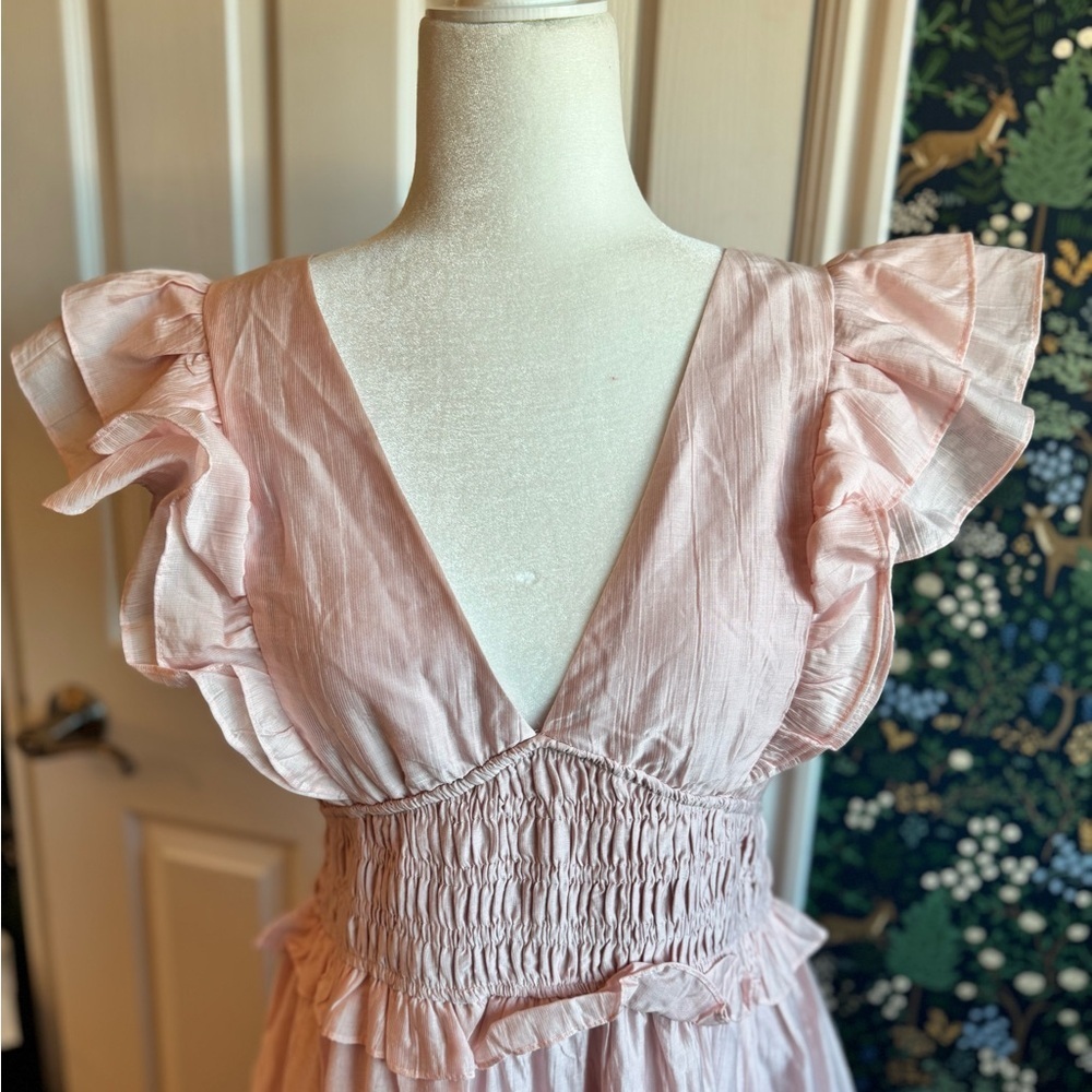 TCEC Light Pink Ruffled Midi Dress - Picture 4 of 9